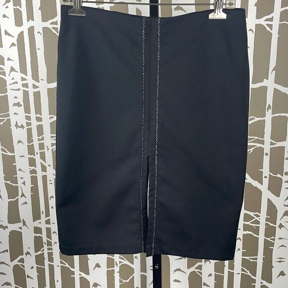 Express Center Split Hem Black Pencil Skirt size S - Picture 1 of 5